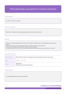 PR-plan met paarse accenten