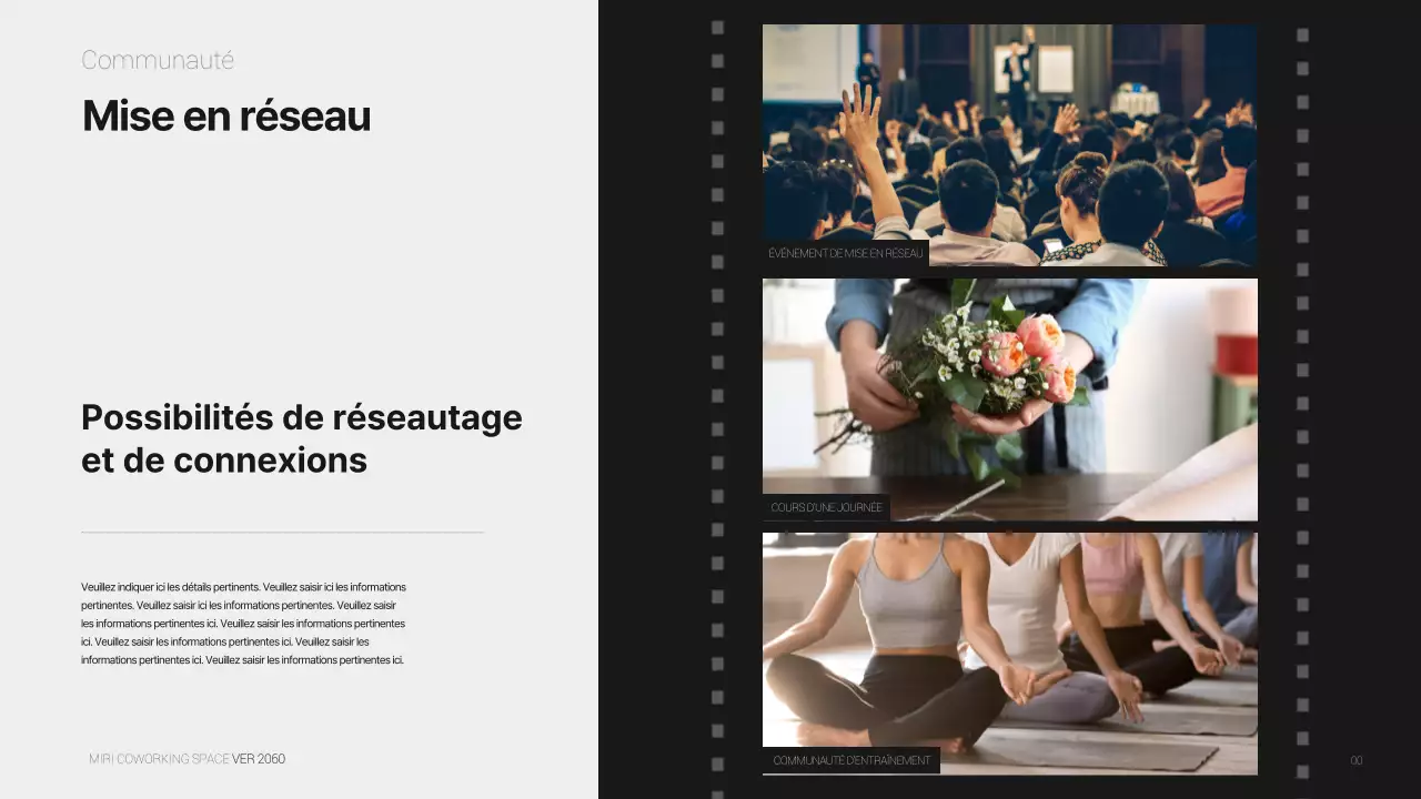 Concept de film simple et monotone proposition de bureau partagé