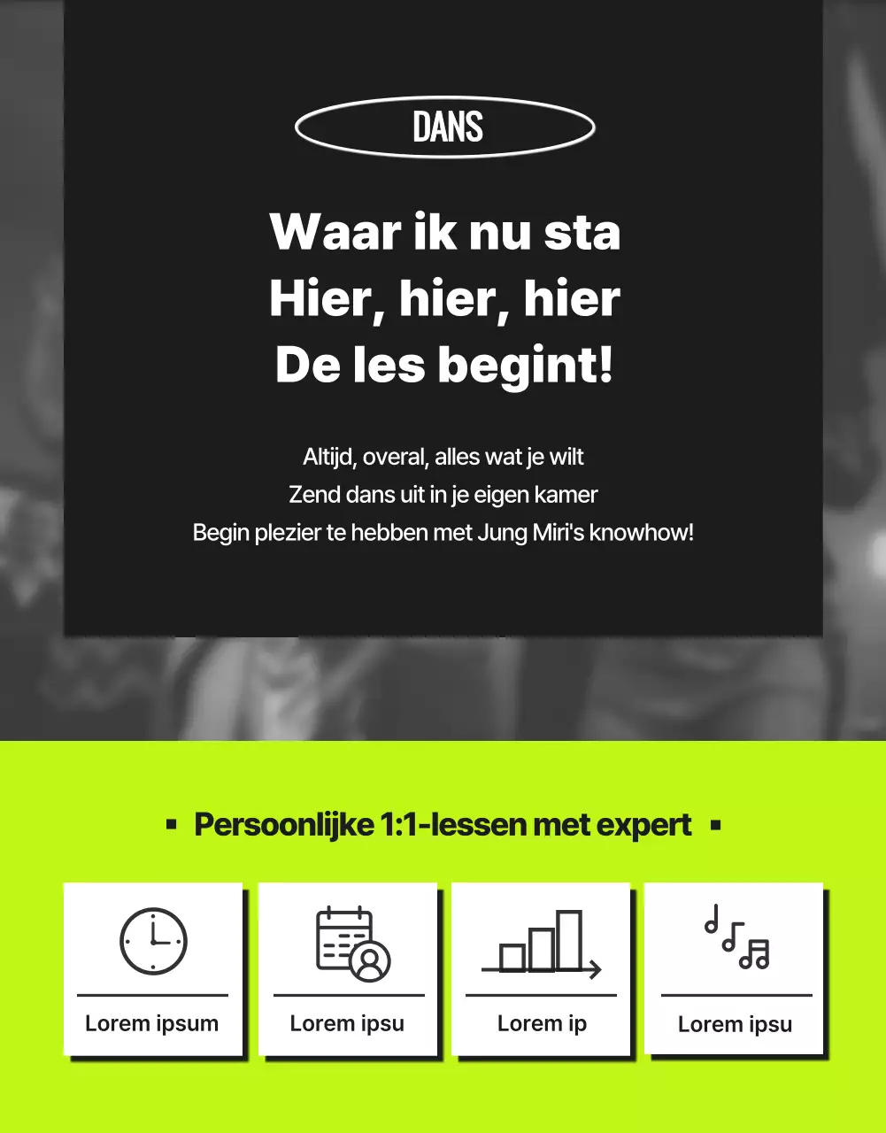 Trendy danslessen in neon en zwart