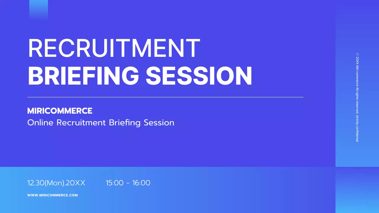 파랑과 흰색의 심플한 온라인 채용 설명회 발표자료