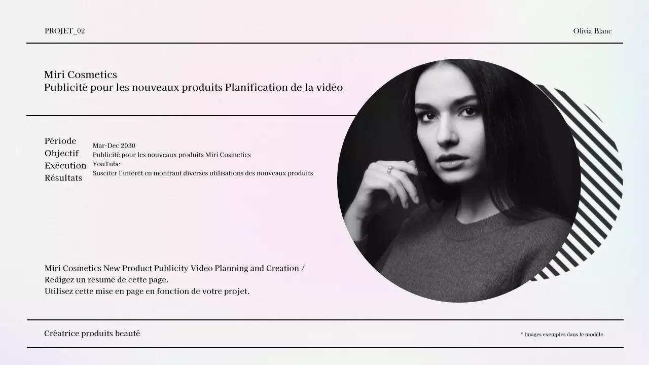 Un luxueux portefeuille de marketing de la beauté en violet et bleu
