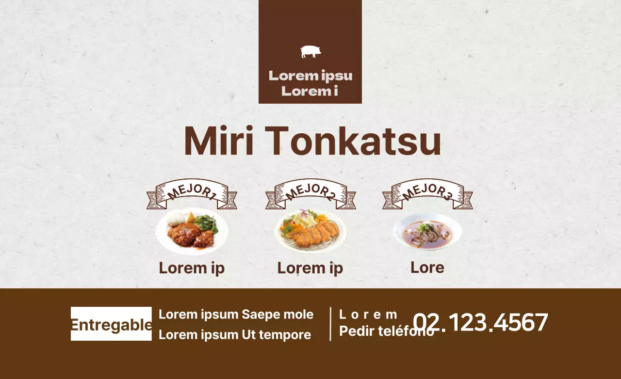 Diseño de una pieza promocional sencilla y despejada para un restaurante de tonkatsu