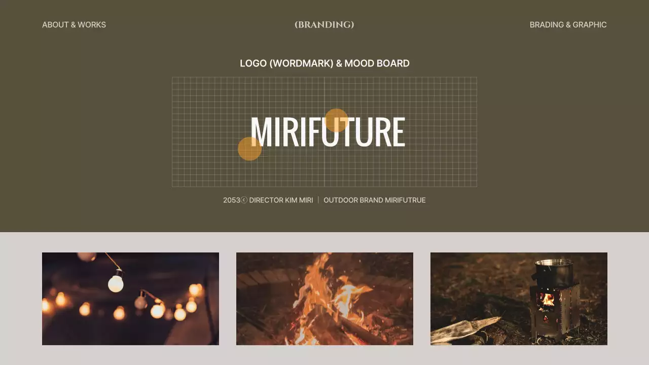 Gray and khaki lines and shapes concept design portfolio