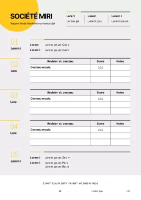 Rapport simple de faisabilité d'un nouveau projet en jaune et gris