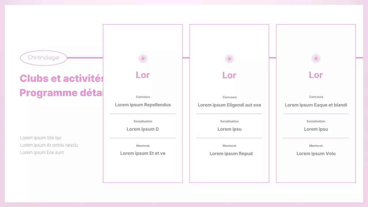 Un guide rose et propre pour l'orientation des clubs