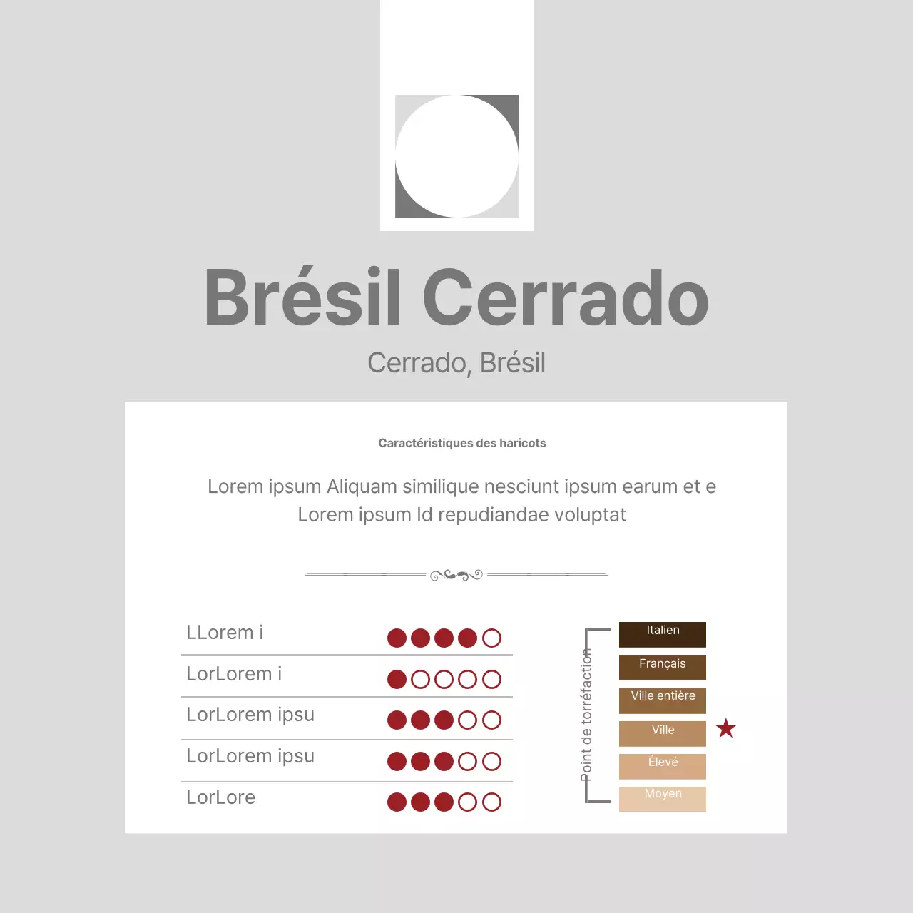 Carte postale simple de haricots conceptuels en jaune et marron