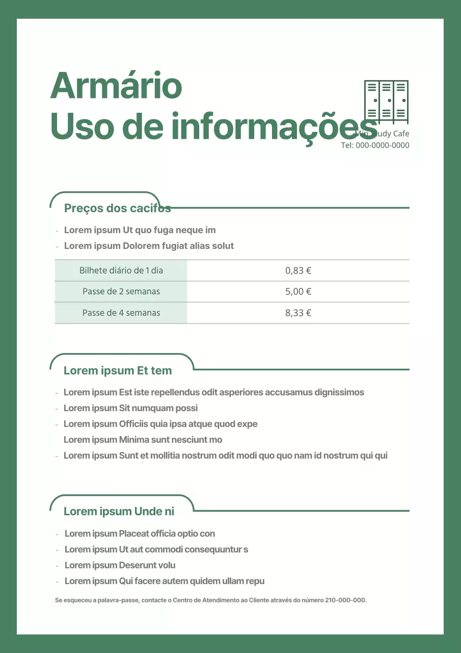 O design verde e limpo do café de estudo