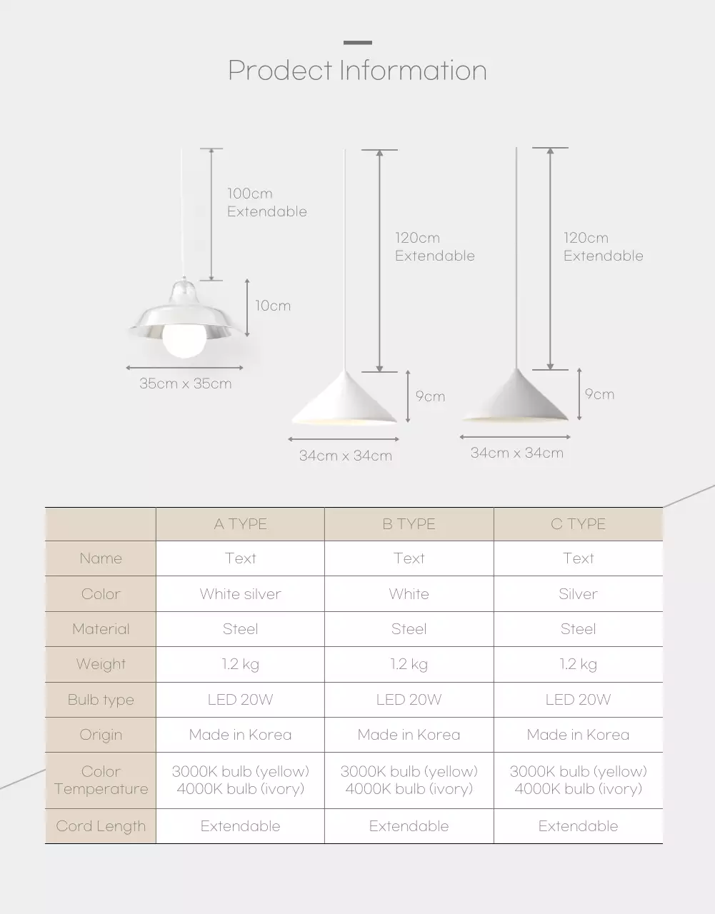 Simple gray interior light bulb details