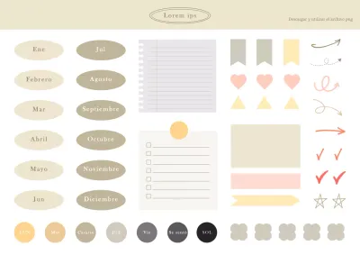 Un sencillo juego de pegatinas para la web en tonos marrones