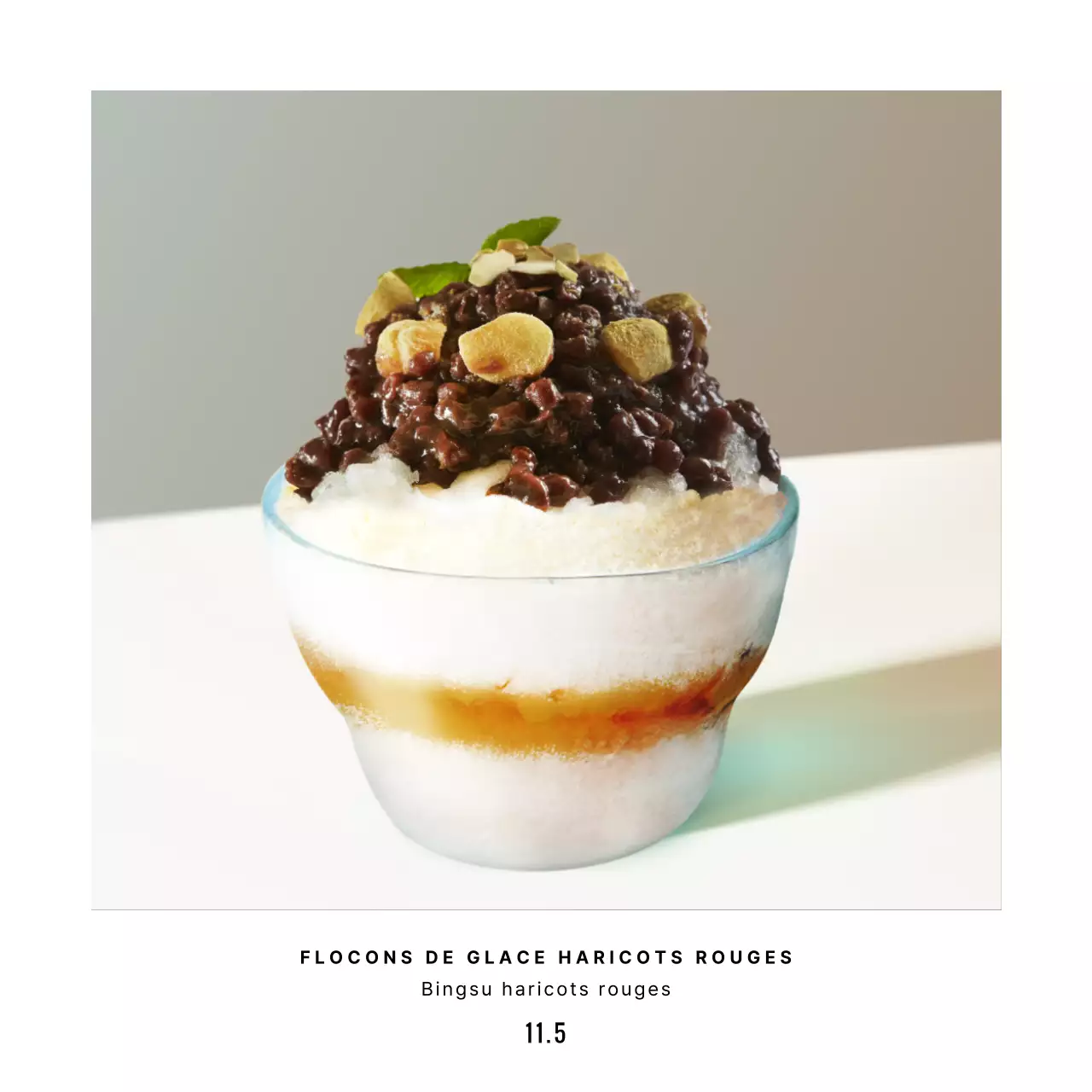 Glace brune minimaliste aux haricots rouges