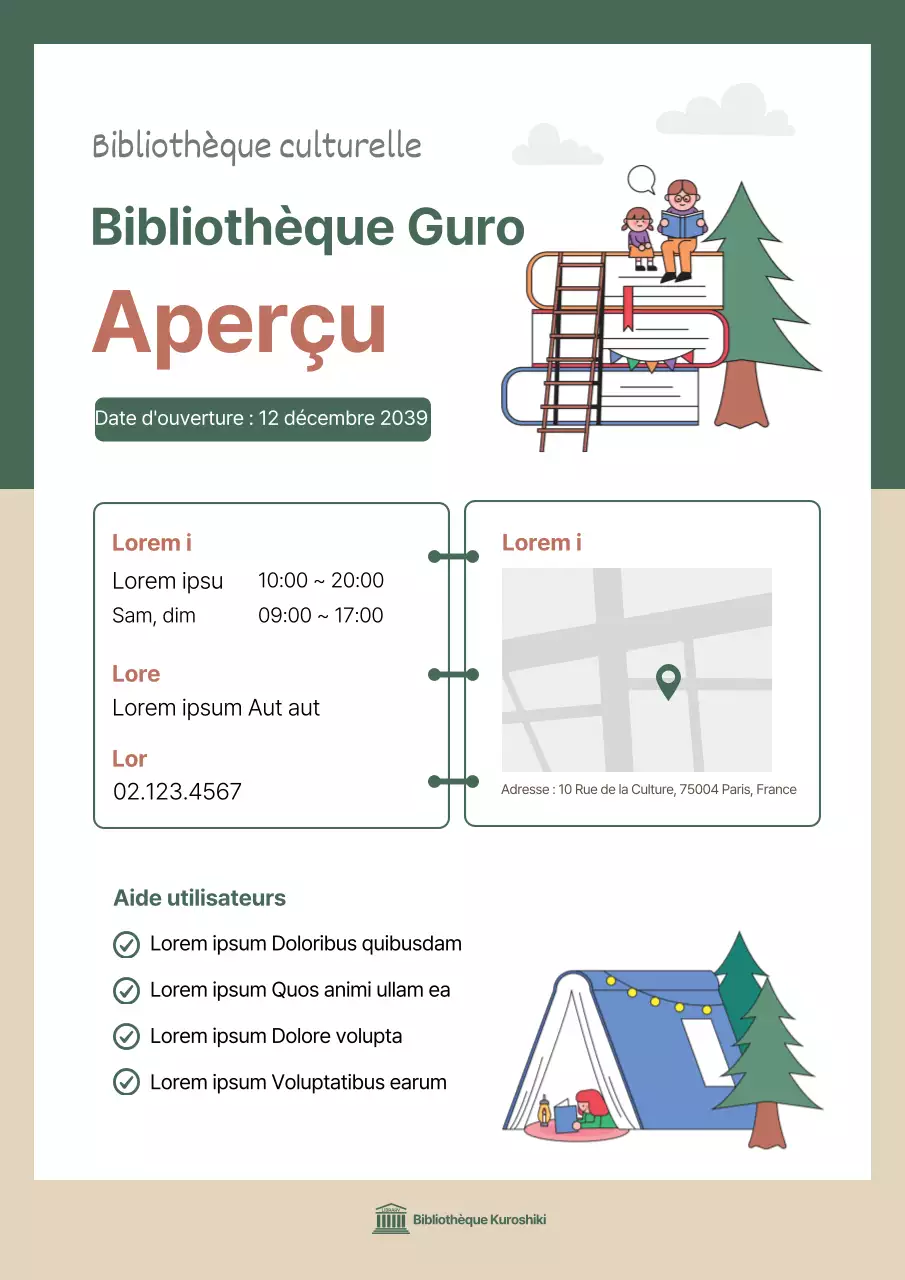 Brochure d'information sur les petites bibliothèques vertes et brunes