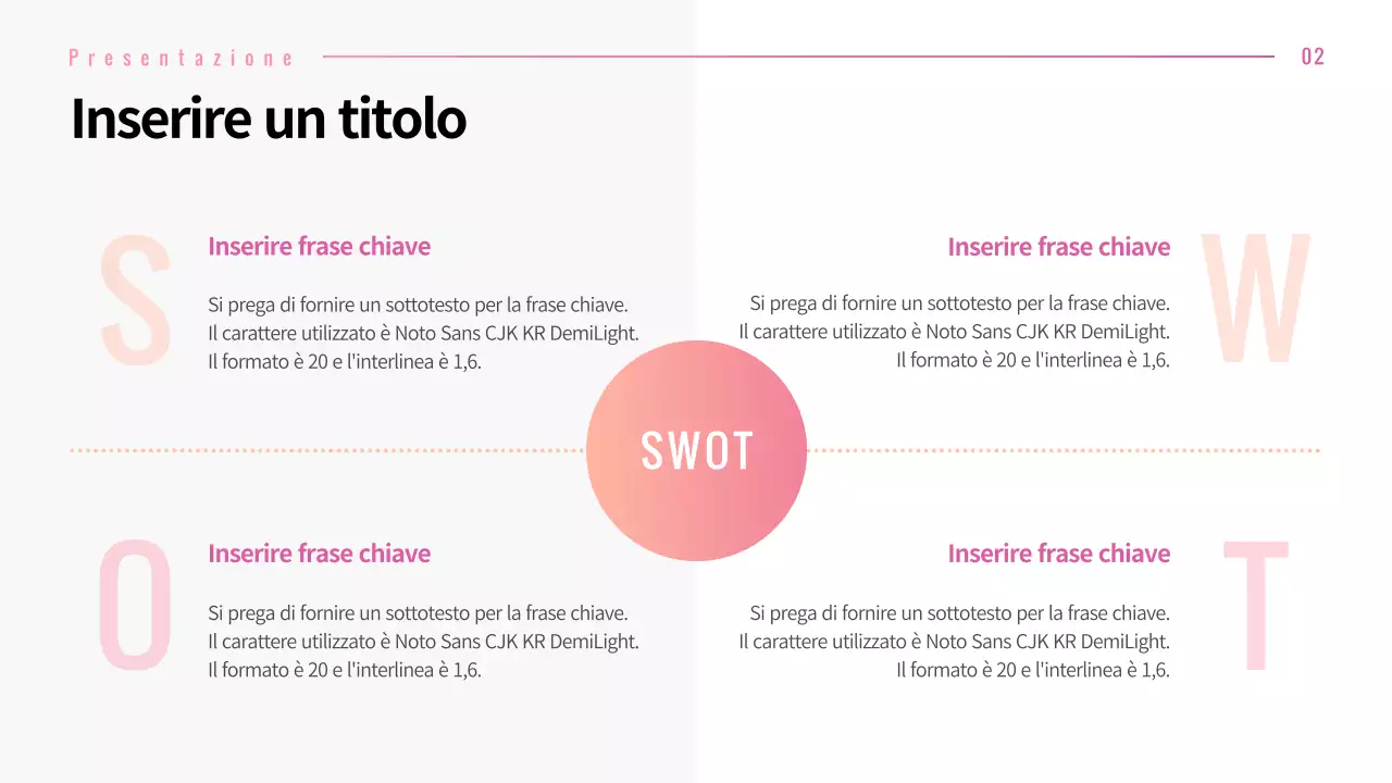 Presentazione di diversi layout con concetti grafici a gradiente rosa