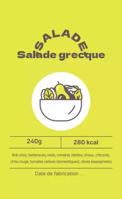 Étiquette à salade illustrée vert lime