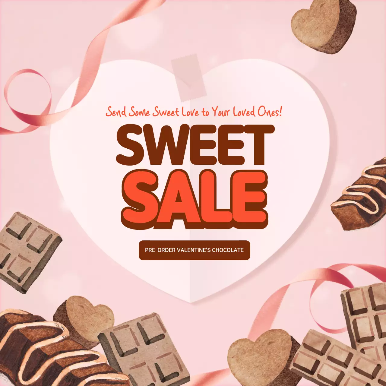 Pink Trendy Chocolate Promotion Social Media Post