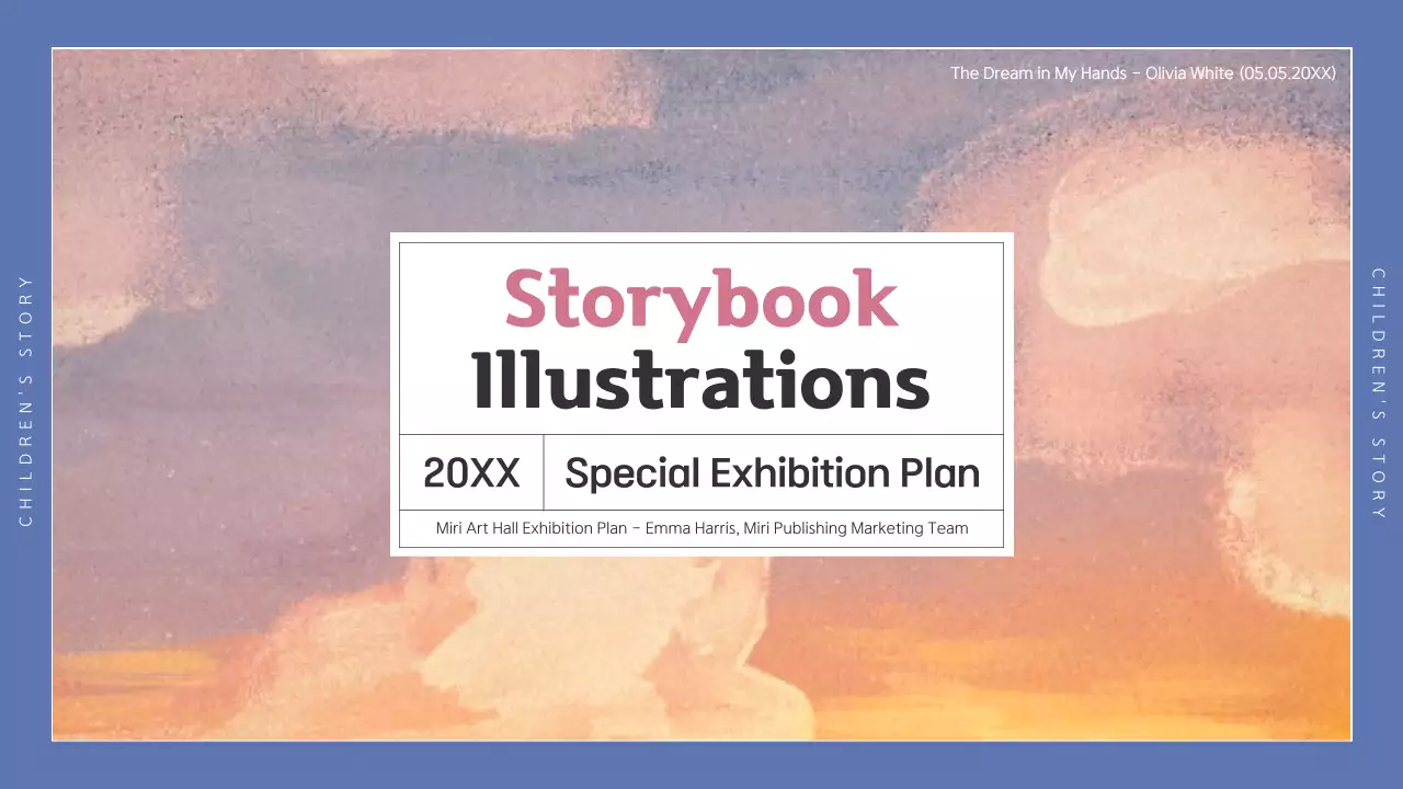 Black and blue simple fairy tale illustrator special exhibition booklet