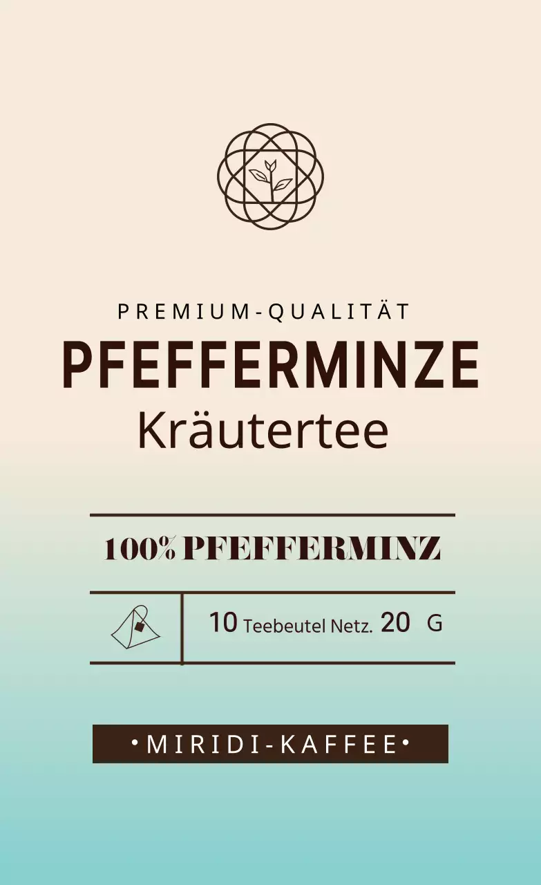 Sky Ivory Illustrated Pfefferminztee-Etikett