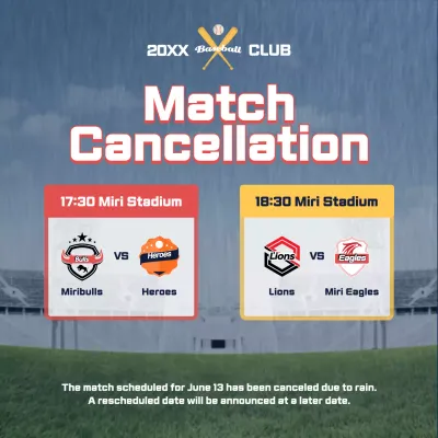 Blue Modern Baseball Announcement Social Media Post