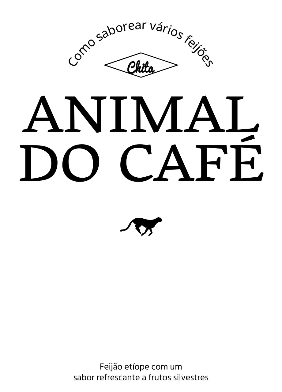 Desenho simples com uma ilustração de um animal a correr a preto