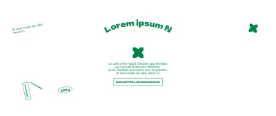 Promotion propre et textuelle d'un café avec de jolis graphiques verts