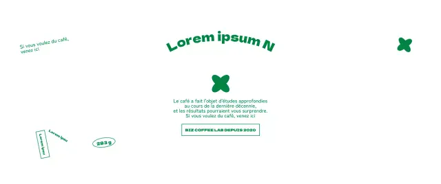 Promotion propre et textuelle d'un café avec de jolis graphiques verts