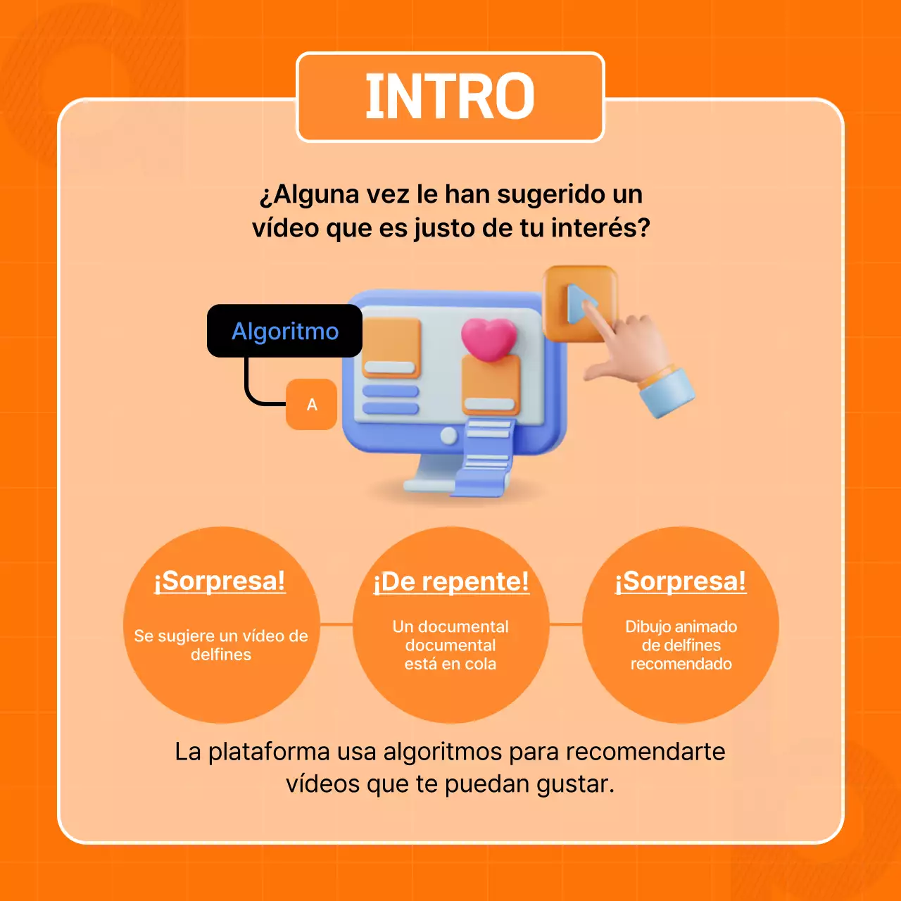 Guía del algoritmo de recomendación en azul sencillo