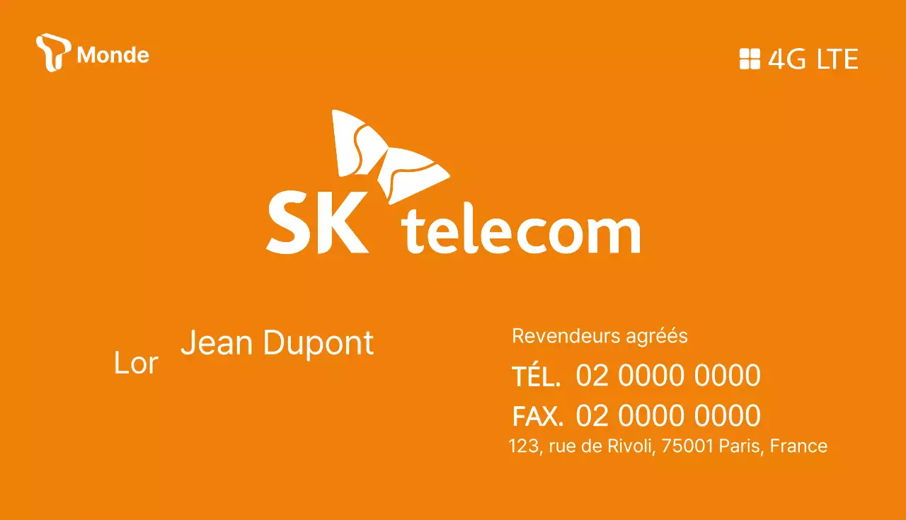 Carte de visite simple en rouge et orange