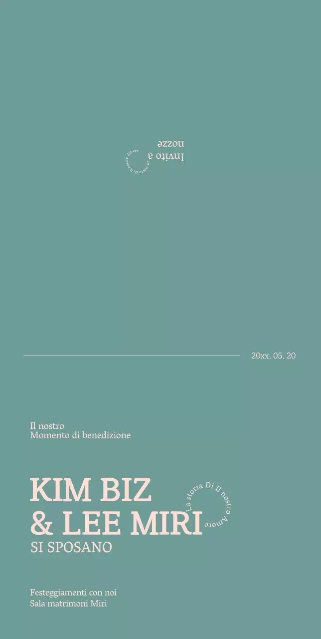 Partecipazioni di nozze semplici in colori pastello