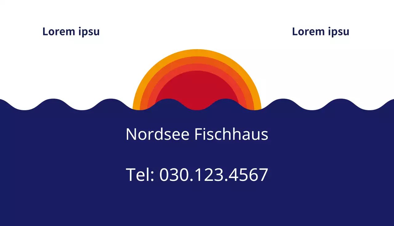 Nettes Restaurant Sashimi mit blauer Illustration