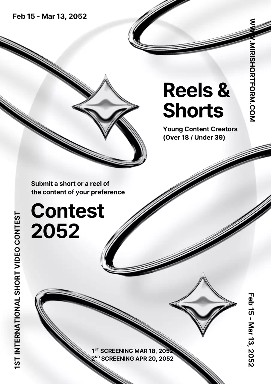 Black and white chrome short form competition