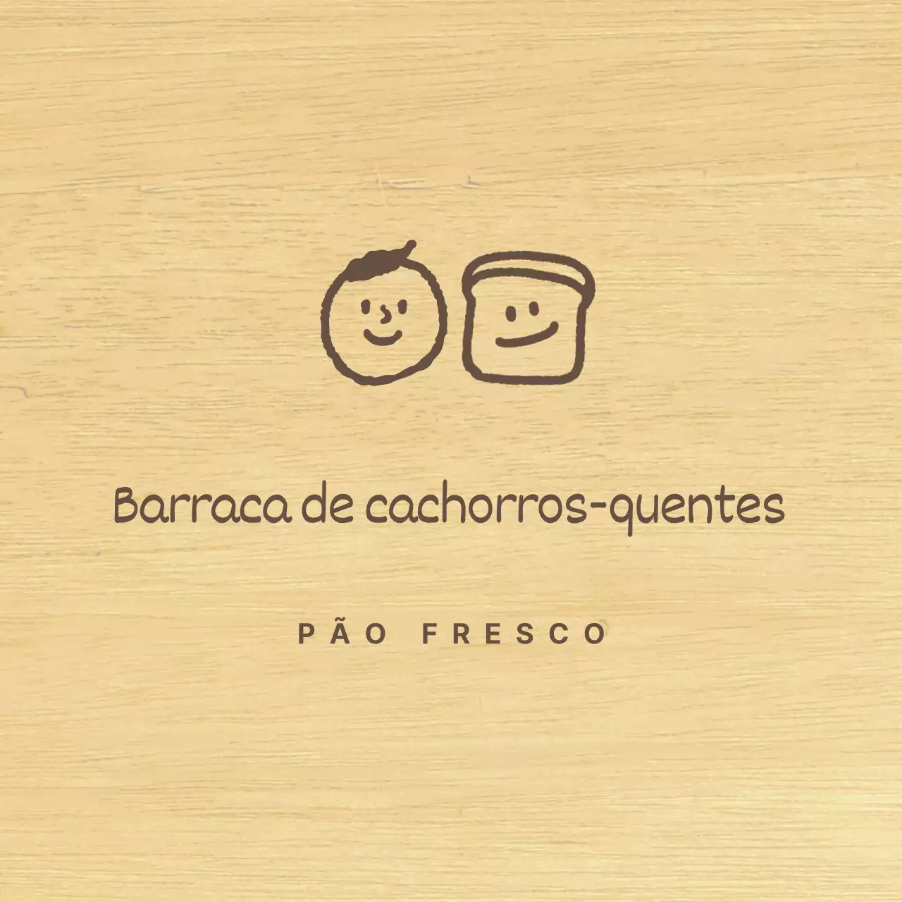 Estilo de padaria com castanho, pessoas desenhadas e ilustrações de pão