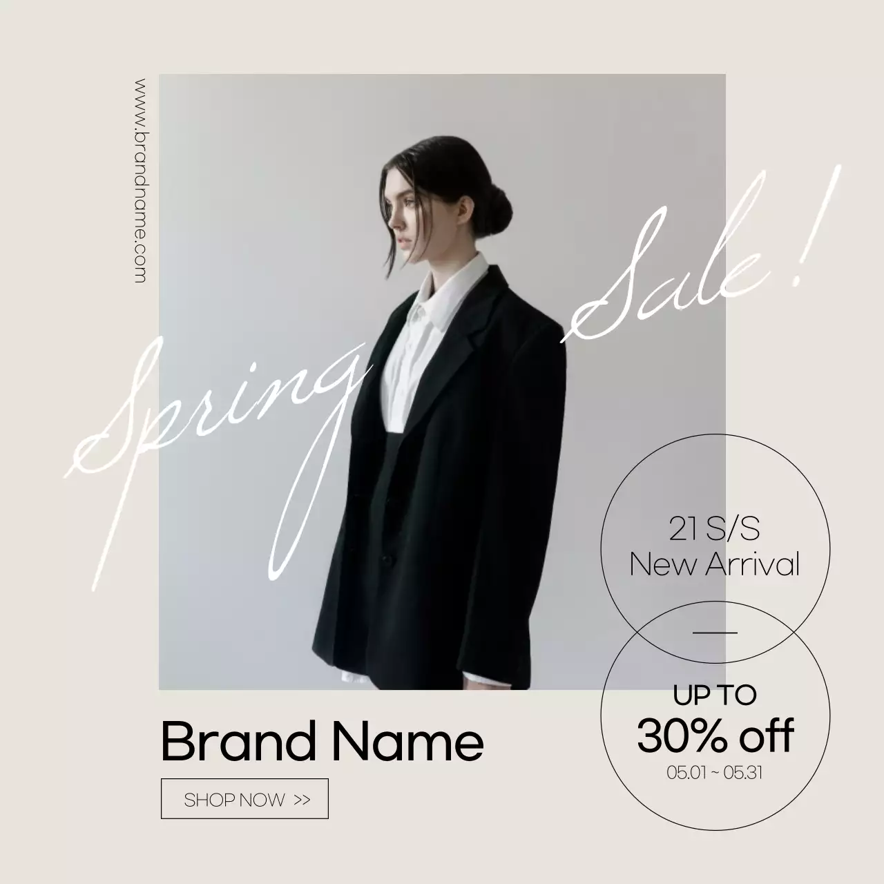 Beige-black shopping mall popup