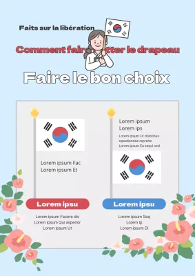 Bleu clair Thème illustré propre et simple sur la manière de hisser le drapeau