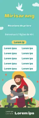 Promotion de la réunion de prière de l'église avec une illustration bleue