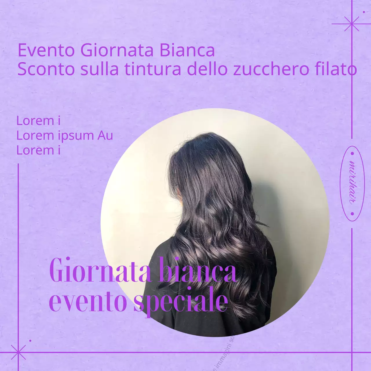 Vendita di capelli viola per la Giornata Bianca