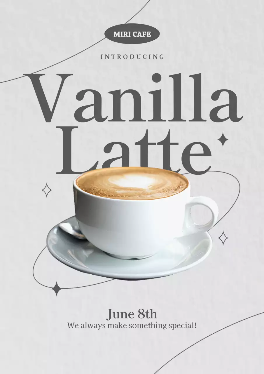 Promote a simple and stylish cafe coffee menu