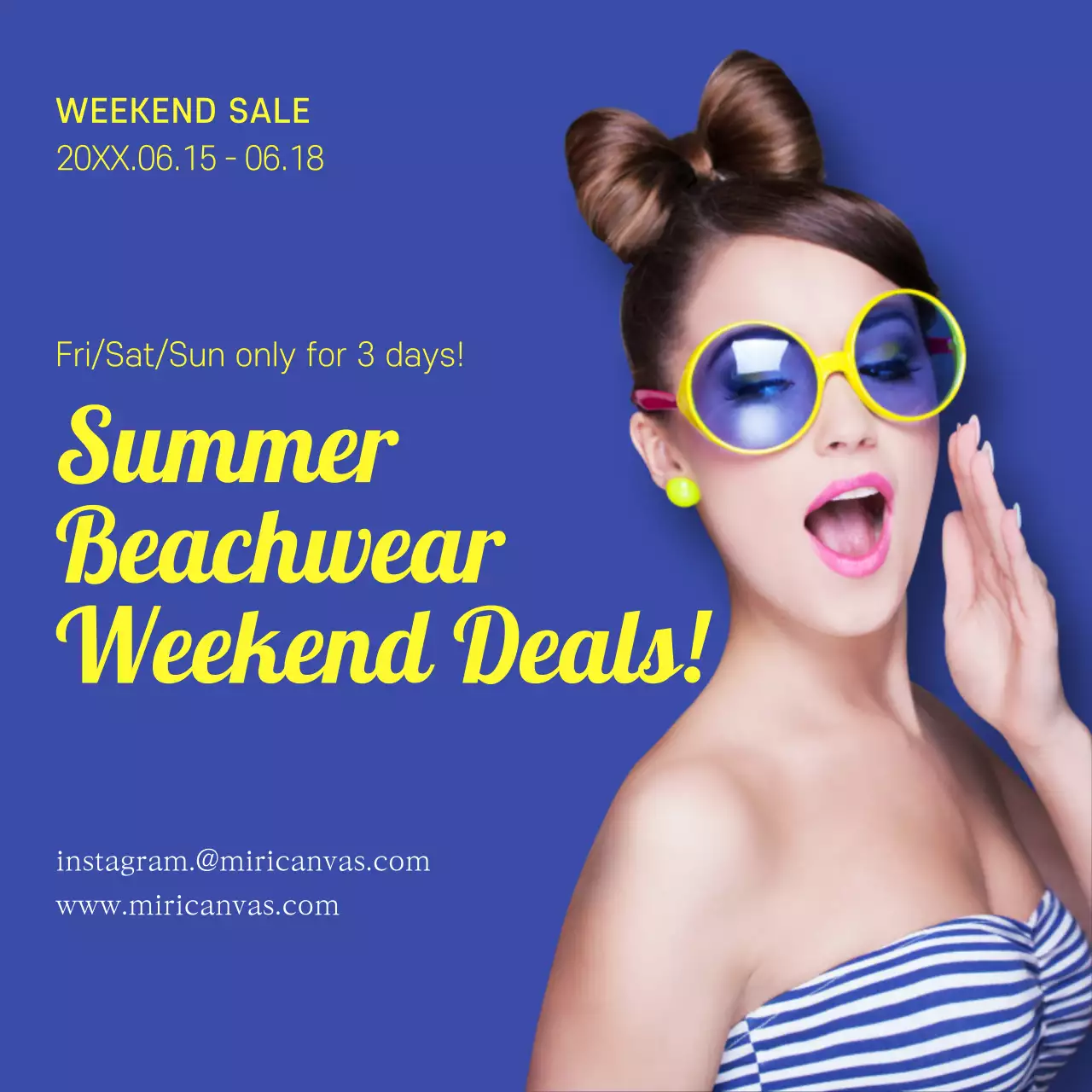 Blue Trendy Summer Promotion Social Media Post