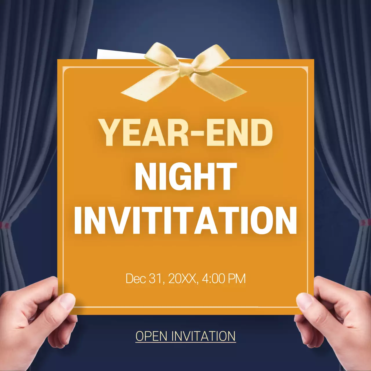 Orange Elegant Night Invitation Social Media Post