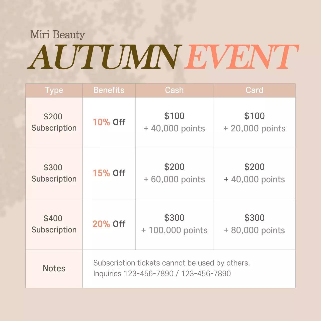 Beige Elegant Subscription Promotion Instagram Post