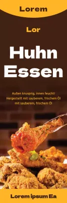 Förderung von Hähnchenrestaurants mit braunen und gelben Kontrasten