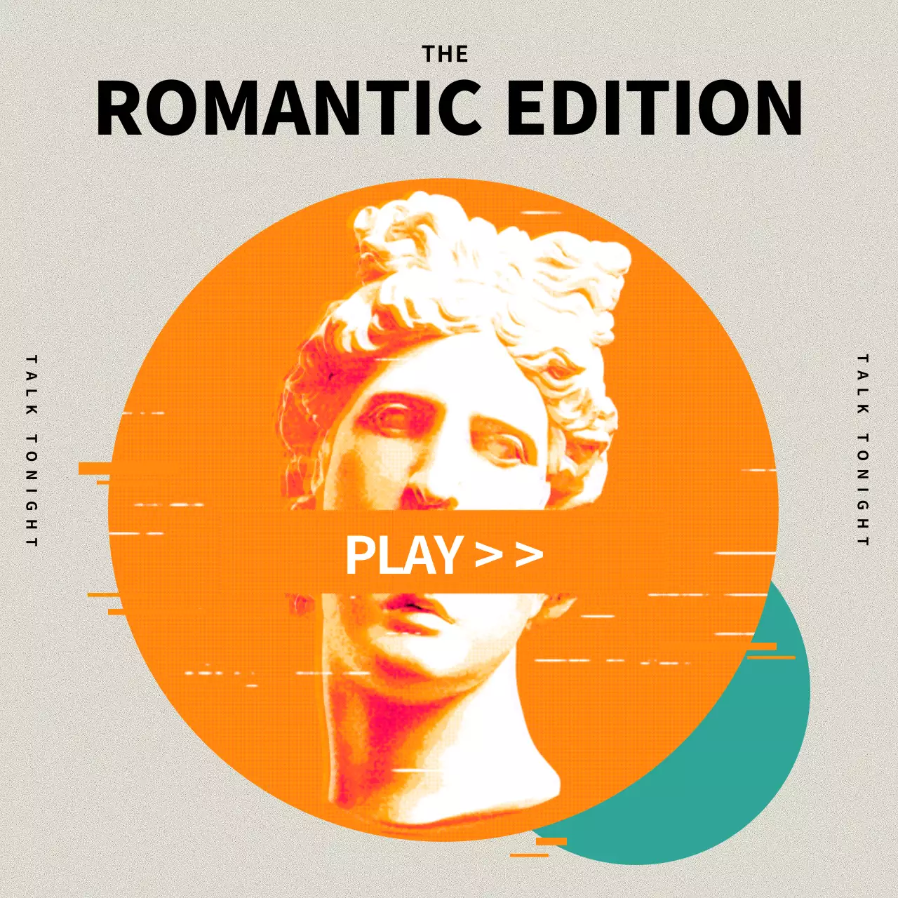 Orange aqua green album cover