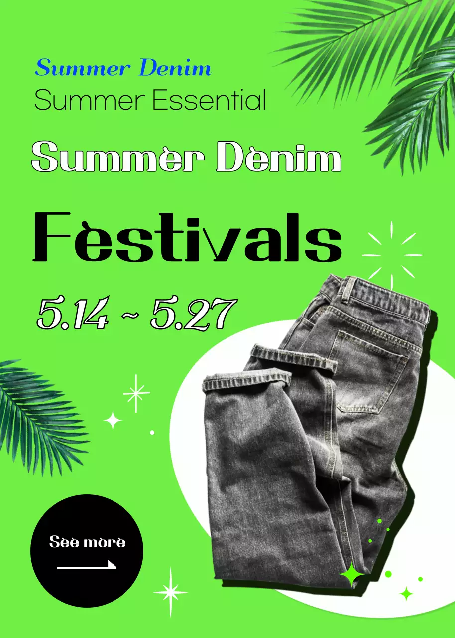 Acara Festival Denim Musim Panas Pop-Up dalam Warna Hijau Neon