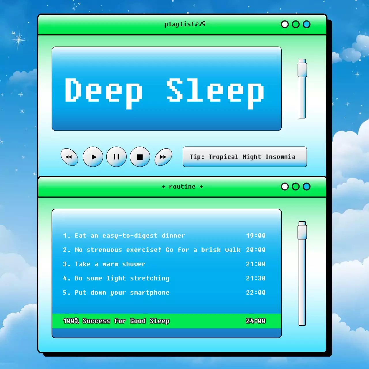Blue Retro Sleep Playlist Instagram Post
