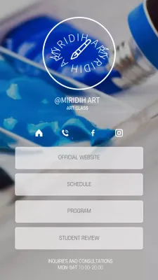 Sekolah seni dengan fotografi biru dan abu-abu yang bersih