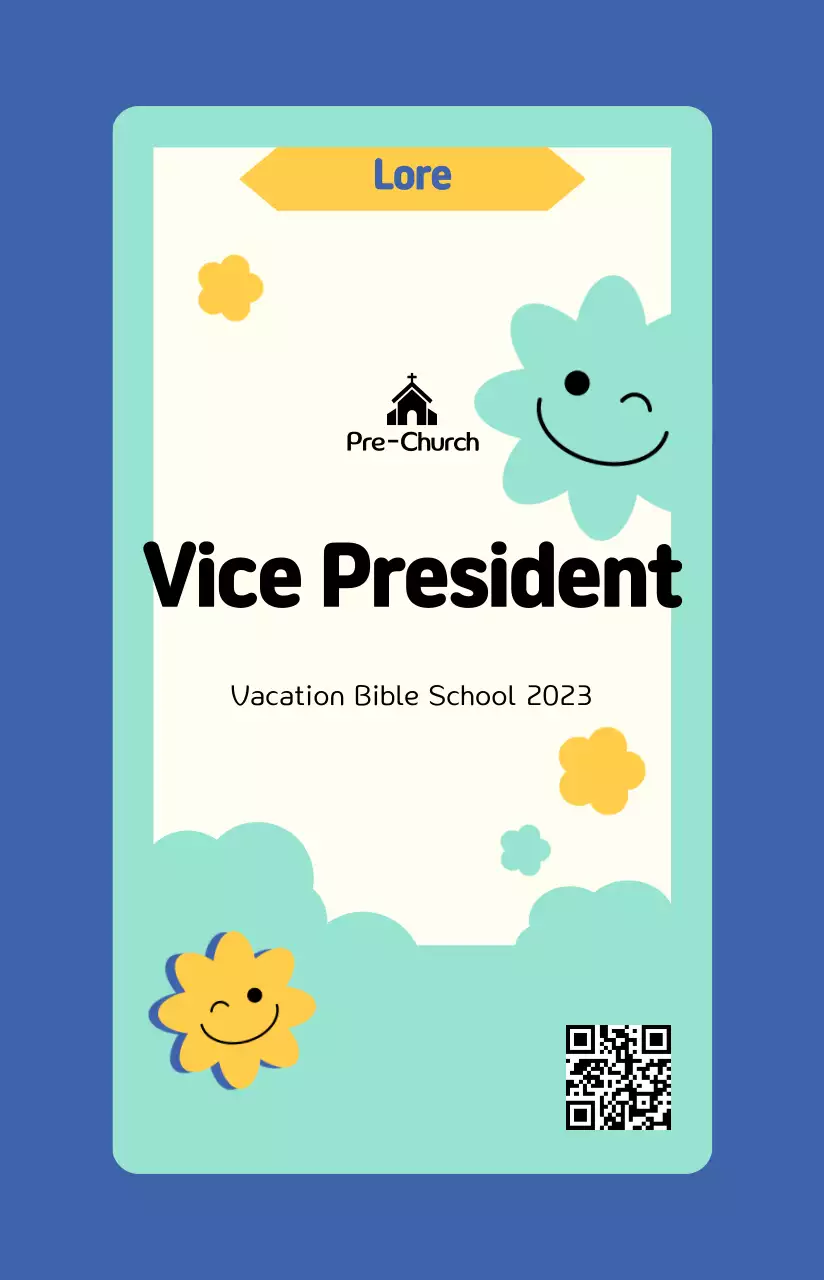 Sekolah Alkitab musim panas bergambar yang lucu dan ceria dengan warna biru yang sejuk