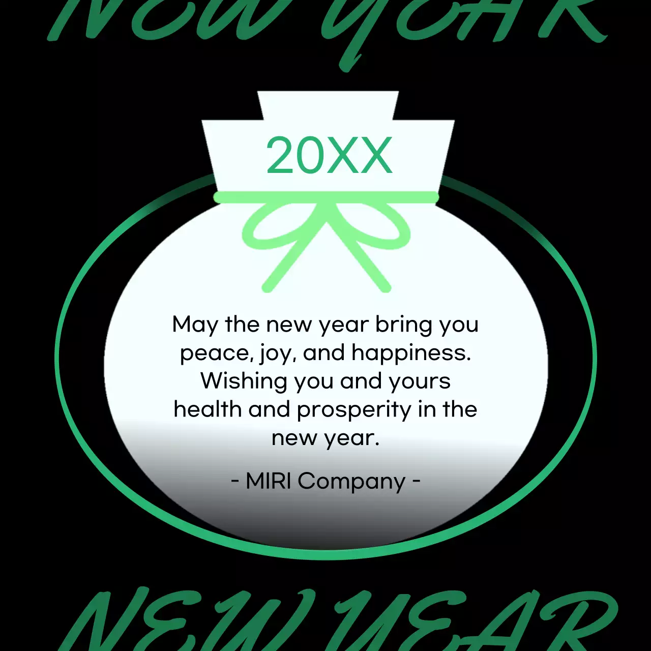 Green Elegant New Year Invitation Instagram Post