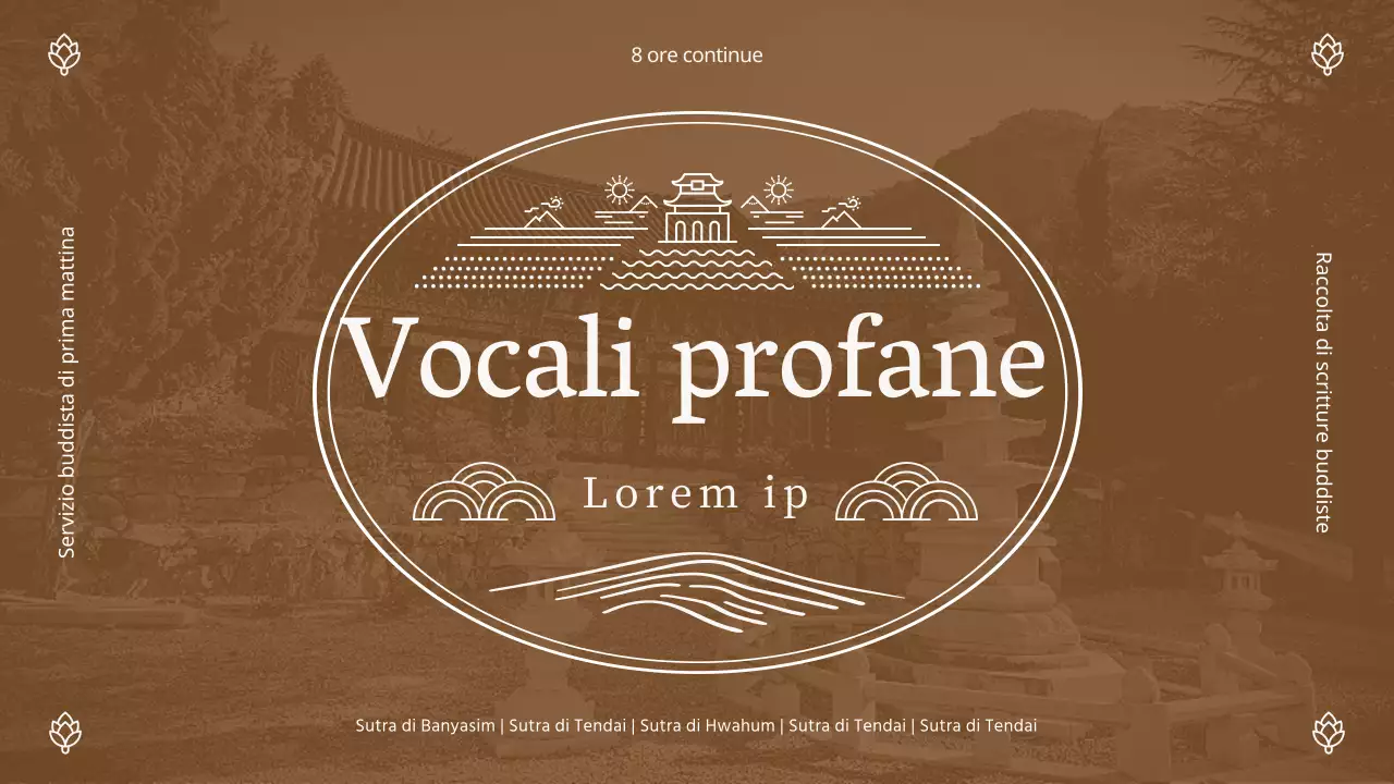 Miniatura dell'atmosfera buddista in marrone