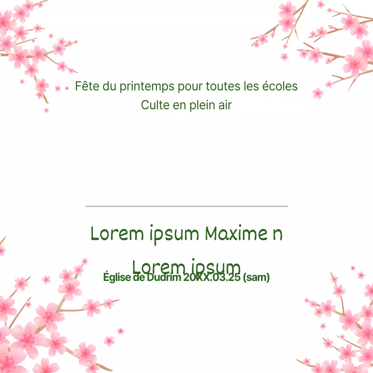 Culte de printemps en plein air