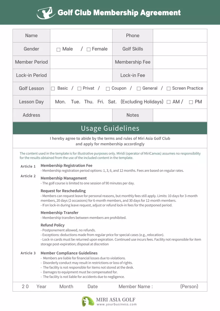 Green Professional Membership Form
