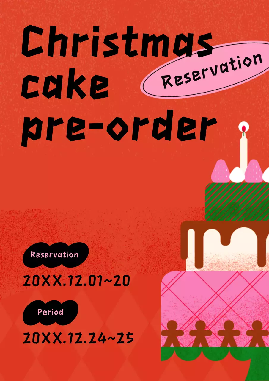 Red Retro Christmas Promotion Poster