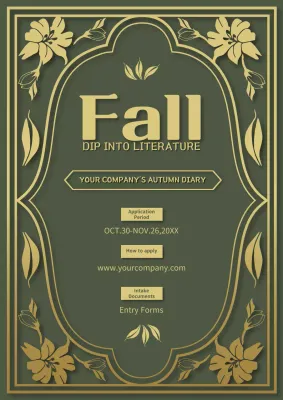 Green Vintage Literature Diary Poster